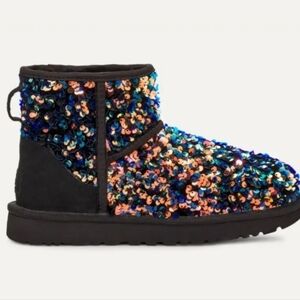 Ugg Classic Stellar Mini Sequin Boots Suede Designer S/N 1112515 #200